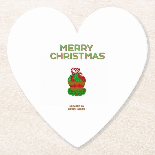 Christmas Cupcake Heart Paper Untersetzer (Vorderseite)