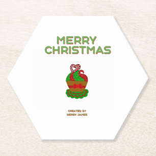 Christmas Cupcake Hexagon Paper Untersetzer