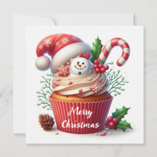 Christmas Cupcake Simple Festivals Feiertagskarte