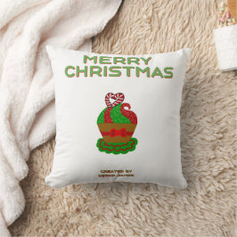 Christmas Cupcake Square Throw Kissen