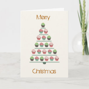Christmas Cupcake Stand Card Feiertagskarte