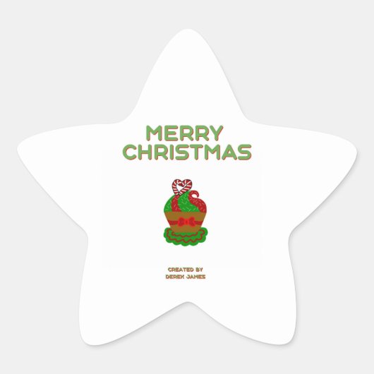 Christmas Cupcake Star Sticker (Vorderseite)