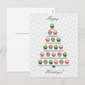 Christmas Cupcake Tree Stand Postcard Feiertagspostkarte (Vorne/Hinten)