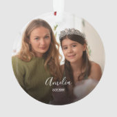  Christmas Custom 2-photo White Script Ornament (Rückseite)