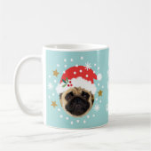Christmas Custom Foto Funny Elf Santa Pet Blau Kaffeetasse (Links)