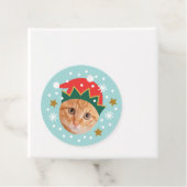 Christmas Custom Foto Name Funny Elf Blue Geschenk Geschenkanhänger (Beispiel)