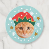 Christmas Custom Foto Name Funny Elf Blue Geschenk Geschenkanhänger (Vorderseite)