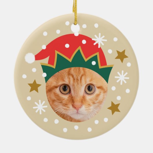 Christmas Custom Foto Niedlich Santa Elf Funny Bei Keramik Ornament (Hinten)