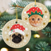 Christmas Custom Foto Niedlich Santa Elf Funny Bei Keramik Ornament