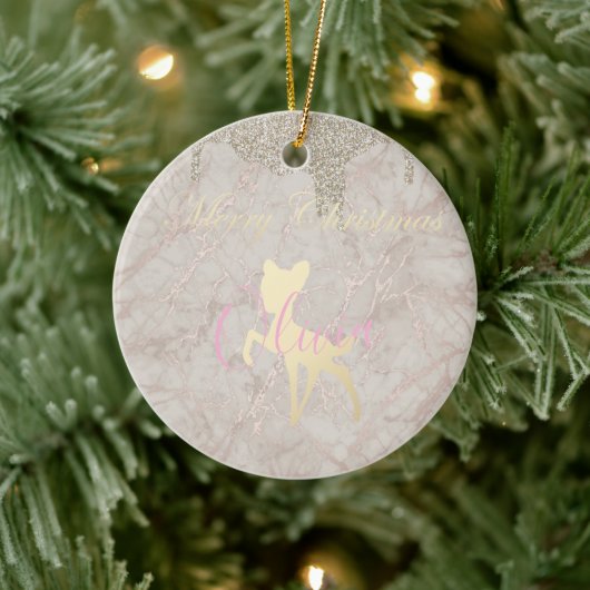 Christmas Custom Gold Bauble Keramik Ornament (Baum)