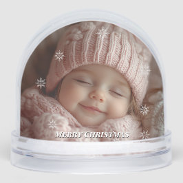 Christmas Custom Photos Snowflakes Snow Globe Schneekugeln