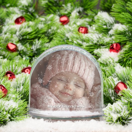 Christmas Custom Photos Snowflakes Snow Globe Schneekugeln (Weihnachten)