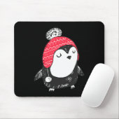 Christmas Cute Baby Penguin Wearing Winter Hat W_e Mousepad (Mit Mouse)