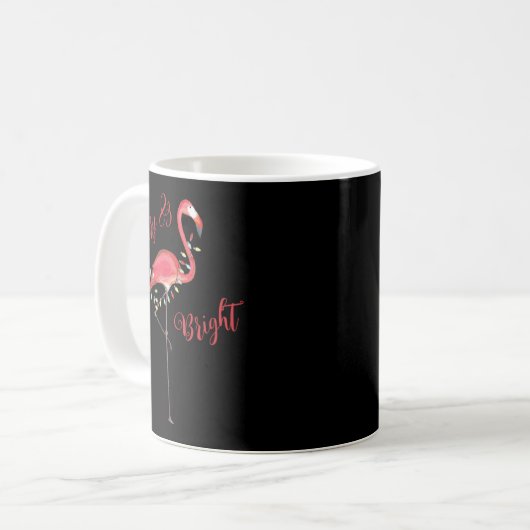 Christmas Cute Nk Flamingo String Lights T Shirt Kaffeetasse (Vorderseite Links)