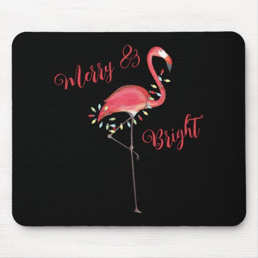 Christmas Cute Nk Flamingo String Lights T Shirt Mousepad (Vorne)