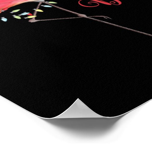 Christmas Cute Nk Flamingo String Lights T Shirt Poster (Ecke)