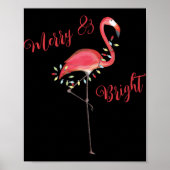Christmas Cute Nk Flamingo String Lights T Shirt Poster (Vorne)