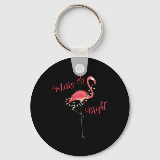 Christmas Cute Nk Flamingo String Lights T Shirt  Schlüsselanhänger (Vorderseite)