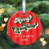 Christmas Cute Photo Red Whimsical Fun  Keramik Ornament