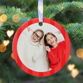 Christmas Cute Photo Red Whimsical Fun Keramik Ornament