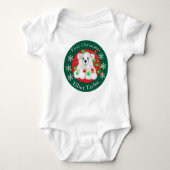 Christmas cute polar bear cub red green lights baby strampler (Vorderseite)