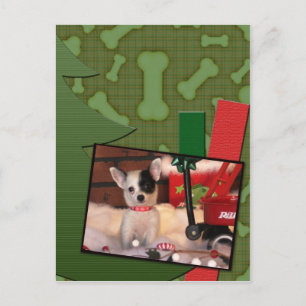 Christmas Cute Puppy Chihuahua Spots Feiertagspostkarte