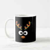 Christmas Cute Reindeer Face Antlers Wrapped In Li Kaffeetasse (Links)