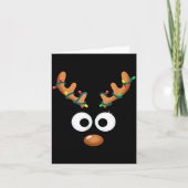 Christmas Cute Reindeer Face Antlers Wrapped In Li Karte (Vorderseite)