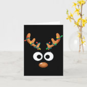 Christmas Cute Reindeer Face Antlers Wrapped In Li Karte (Gelbe Blume)