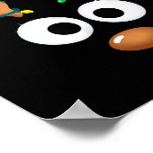 Christmas Cute Reindeer Face Antlers Wrapped In Li Poster (Ecke)