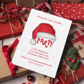 Christmas Cute Santa Hat Whimsical Fun Holiday Einladung