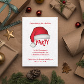 Christmas Cute Santa Hat Whimsical Fun Holiday Einladung