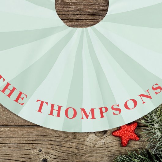 Christmas Cute Simple Red Green Striped Family  Polyester Weihnachtsbaumdecke