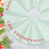 Christmas Cute Simple Red Green Striped Family Polyester Weihnachtsbaumdecke