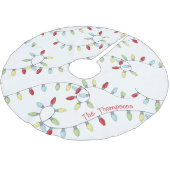 Christmas Cute Whimsical Lights Fun Typography Polyester Weihnachtsbaumdecke (Schrägansicht)