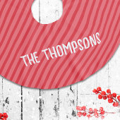 Christmas Cute Whimsical Red Stripes Holiday Polyester Weihnachtsbaumdecke