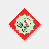 Christmas Cyclist Holiday Biking Party Serviette (Ecke)