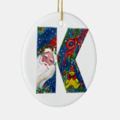 CHRISTMAS D BRIEF / SANTA CLAUS MIT ROTEM RIBBON KERAMIK ORNAMENT (Rechts)