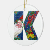 CHRISTMAS D BRIEF / SANTA CLAUS MIT ROTEM RIBBON KERAMIK ORNAMENT (Links)