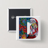 CHRISTMAS D BRIEF / SANTA MIT VIOLIN MONOGRAM BUTTON (Vorne & Hinten)