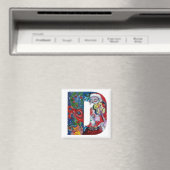 CHRISTMAS D BRIEF / SANTA MIT VIOLIN MONOGRAM MAGNET (In Situ (Geschirrspüler))