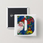 CHRISTMAS D BRIEF / SANTA RED RIBBON MONOGRAMM BUTTON (Vorne & Hinten)
