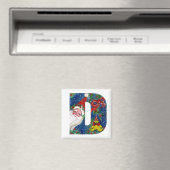 CHRISTMAS D BRIEF / SANTA RED RIBBON MONOGRAMM MAGNET (In Situ (Geschirrspüler))