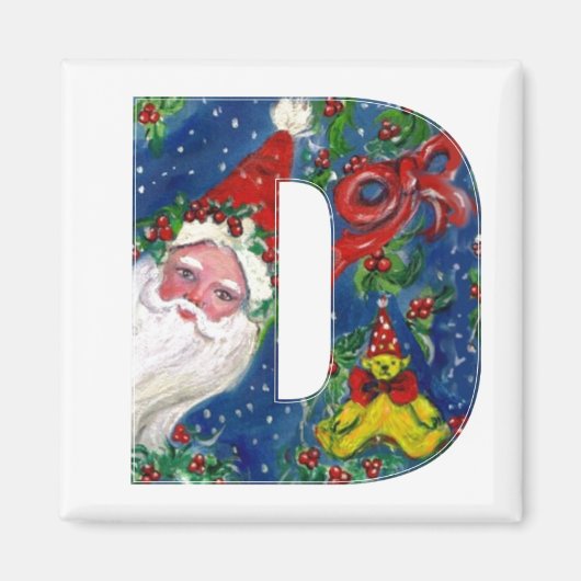 CHRISTMAS D BRIEF / SANTA RED RIBBON MONOGRAMM MAGNET (Vorne)
