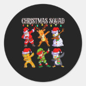 Christmas Dab Santa Friends Matching Family Christ Runder Aufkleber (Vorderseite)