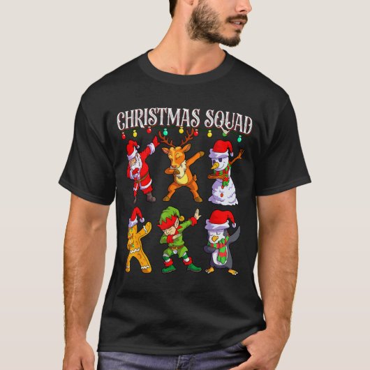 Christmas Dab Santa Friends Matching Family Christ T-Shirt (Vorderseite)