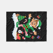 Christmas Dabbing Elf Tree Lights Boys Kids Dab Xm Fleecedecke (Vorderseite (Horizontal))