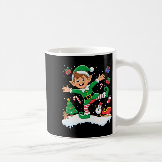 Christmas Dabbing Elf Tree Lights Boys Kids Dab Xm Kaffeetasse (Rechts)