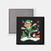 Christmas Dabbing Elf Tree Lights Boys Kids Dab Xm Magnet (Vorderseite/Rückseite)