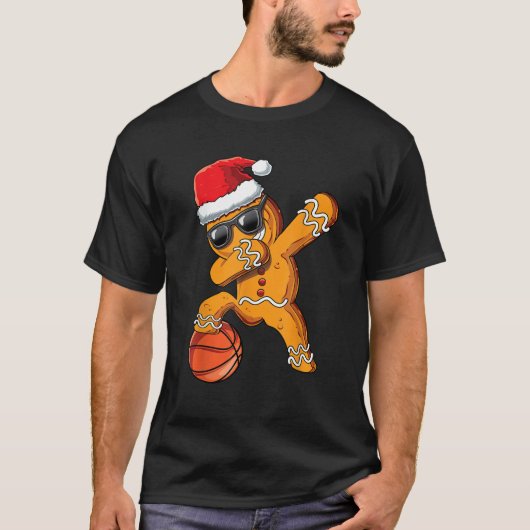Christmas Dabbing Gingerbread Man Dab Cool Basketb T-Shirt (Vorderseite)